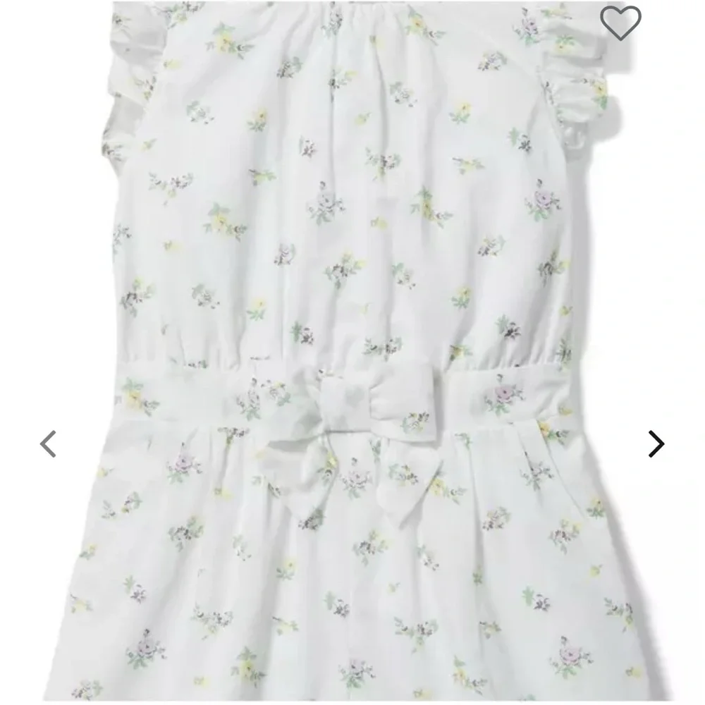 Janie and Jack White Floral Ruffle Romper